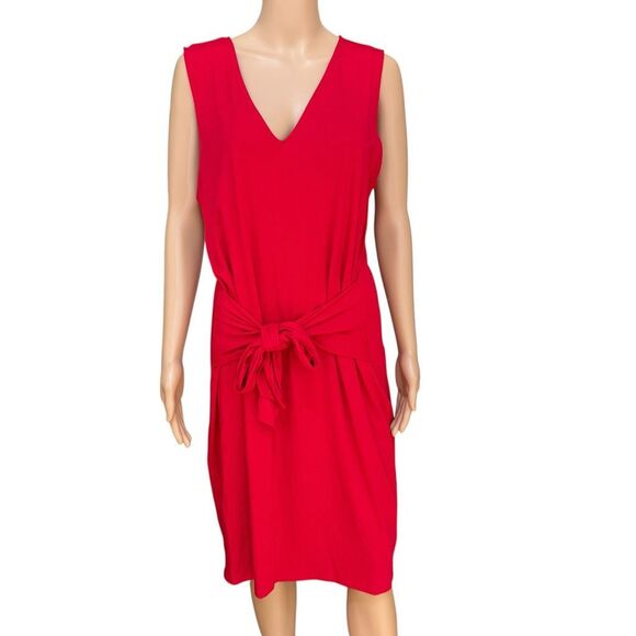 Lauren Ralph Lauren front tie flattering soft stretch knit dress v-neck size XL - Picture 3 of 9